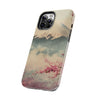 Mountain Blossom Tough Phone Case - Durable Phone Protector with Cherry Blossom and Scenic Design