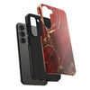 Elegant Red with Gold Veins Tough Phone Case