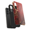 Elegant Red with Gold Veins Tough Phone Case