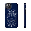 Artistic Tough Phone Case - Tribal Cat Design