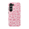 Chic Floral Tough Phone Case - Stylish Pink Frame Design