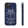 Artistic Tough Phone Case - Tribal Cat Design