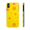 Cheerful Cheese Pattern Tough Phone Case - Vibrant Yellow with Orange Dots