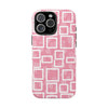 Chic Floral Tough Phone Case - Stylish Pink Frame Design