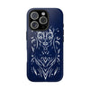 Artistic Tough Phone Case - Tribal Cat Design