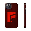 Durable Tough Phone Case - Stylish Red Wood Design for Protection