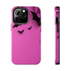 Halloween Bat Pattern Tough Phone Case - Pink Spooky Protection