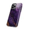 Elegant Purple Marble Tough Phone Case with Gold Accents