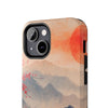 Elegant Cherry Blossom Phone Case - Tough Protection with Scenic Mountain Design