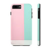 Stylish Tough Phone Case - Pastel Pink and Mint Design