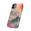 Elegant Cherry Blossom Phone Case - Tough Protection with Scenic Mountain Design