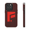 Durable Tough Phone Case - Stylish Red Wood Design for Protection