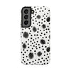 Trendy Tough Phone Case with Black Polka Dots