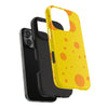 Cheerful Cheese Pattern Tough Phone Case - Vibrant Yellow with Orange Dots