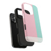 Stylish Tough Phone Case - Pastel Pink and Mint Design