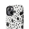 Trendy Tough Phone Case with Black Polka Dots