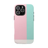 Stylish Tough Phone Case - Pastel Pink and Mint Design