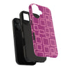 Vibrant Pink Geometric Tough Phone Case - Stylish and Durable Protection