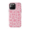 Chic Floral Tough Phone Case - Stylish Pink Frame Design