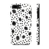 Trendy Tough Phone Case with Black Polka Dots