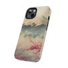 Mountain Blossom Tough Phone Case - Durable Phone Protector with Cherry Blossom and Scenic Design