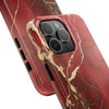 Elegant Red with Gold Veins Tough Phone Case