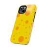 Cheerful Cheese Pattern Tough Phone Case - Vibrant Yellow with Orange Dots