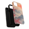 Elegant Cherry Blossom Phone Case - Tough Protection with Scenic Mountain Design