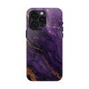 Elegant Purple Marble Tough Phone Case with Gold Accents