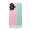 Stylish Tough Phone Case - Pastel Pink and Mint Design