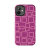 Vibrant Pink Geometric Tough Phone Case - Stylish and Durable Protection