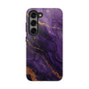 Elegant Purple Marble Tough Phone Case with Gold Accents