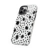 Trendy Tough Phone Case with Black Polka Dots