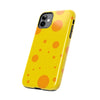 Cheerful Cheese Pattern Tough Phone Case - Vibrant Yellow with Orange Dots