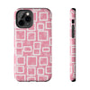 Chic Floral Tough Phone Case - Stylish Pink Frame Design