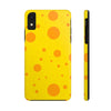 Cheerful Cheese Pattern Tough Phone Case - Vibrant Yellow with Orange Dots