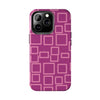 Vibrant Pink Geometric Tough Phone Case - Stylish and Durable Protection