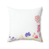 Floral Square Pillow | Soft Spun Polyester Cushion for Cozy Decor