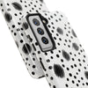 Trendy Tough Phone Case with Black Polka Dots