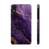 Elegant Purple Marble Tough Phone Case with Gold Accents