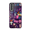 Whimsical Tough Phone Case - Colorful Animal and Floral Design