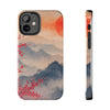 Elegant Cherry Blossom Phone Case - Tough Protection with Scenic Mountain Design