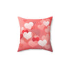 Romantic Heart-Themed Square Pillow - Perfect for Valentine's Day Decor