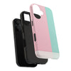 Stylish Tough Phone Case - Pastel Pink and Mint Design