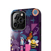 Whimsical Tough Phone Case - Colorful Animal and Floral Design