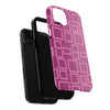 Vibrant Pink Geometric Tough Phone Case - Stylish and Durable Protection