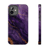 Elegant Purple Marble Tough Phone Case with Gold Accents