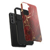 Elegant Red with Gold Veins Tough Phone Case