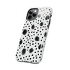 Trendy Tough Phone Case with Black Polka Dots