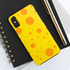 Cheerful Cheese Pattern Tough Phone Case - Vibrant Yellow with Orange Dots